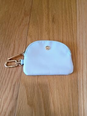 lululemon athletica Pale Blue Key & Card Pouch with Gold Hardware